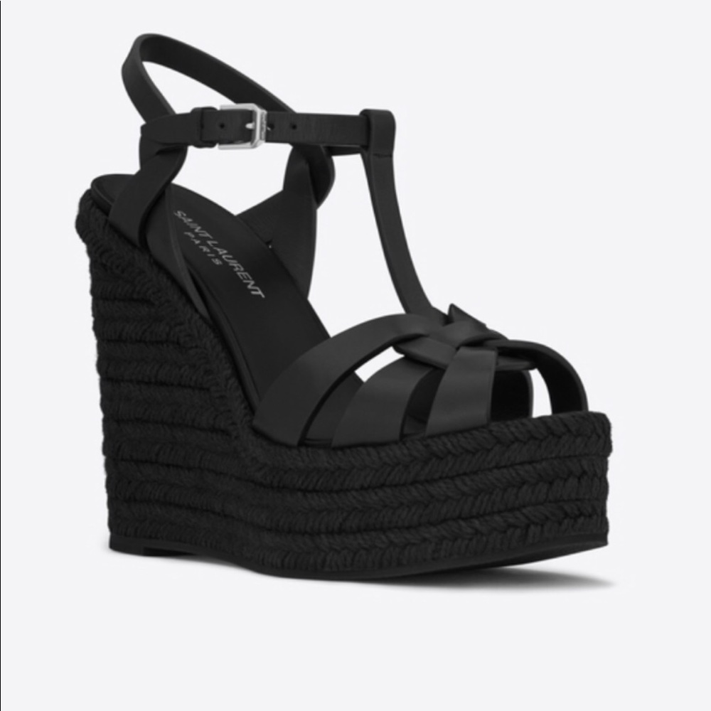 YSL espadrille wedge sandals size 38 new